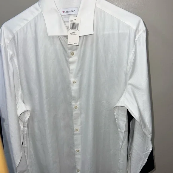 Calvin Klein Men’s Dress Shirt Bundle 3 Pack 16.5 34/35 L Stretch White Black - Picture 3 of 15
